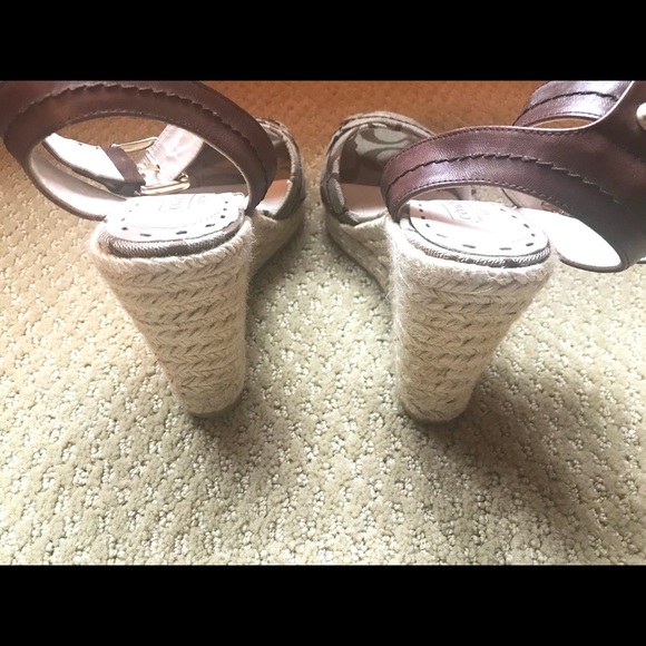 Coach Wedge Sandals with Leather Ankle Strap - Picture 4 of 4